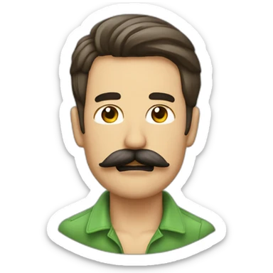 Jardinero guapo con bigote y perilla sticker