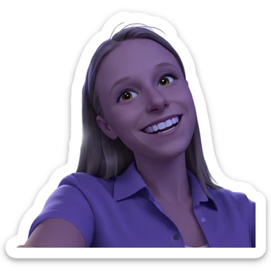 smiling girl in collared shirt sticker