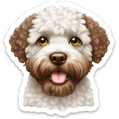 lagotto romagnolo brown long hair green eyes sticker