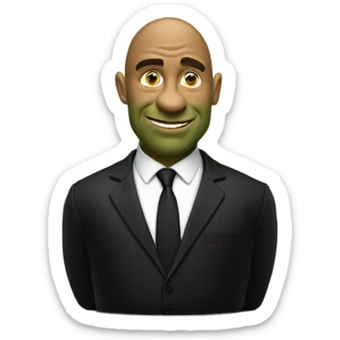 Men in black, but it’s shrek and joe rogan  sticker