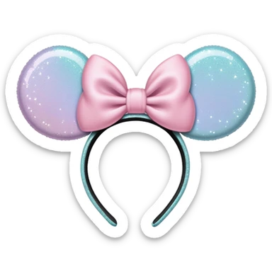Pastel Minnie Mouse ears headband with glitter sticker