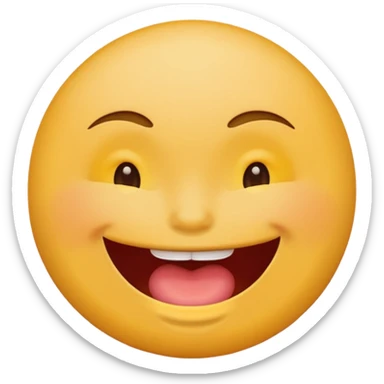 yellow circle emoji biting lip winking classic emoji style sticker