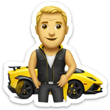 a yellow lamborghini sticker