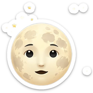 tranquil night sky, moon and twinkling stars, circular emoji avatar, moon without a face sticker