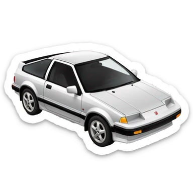 Red Honda crx si with aluminum wheels  sticker