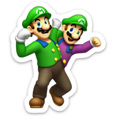 mario and luigi dancing sticker