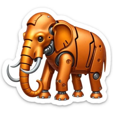 Little completely orange mammouth cyborg sticker