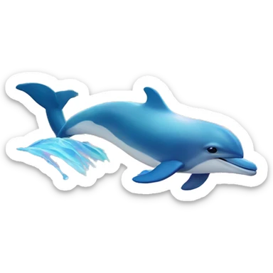 Dolphin with sunset and rainbow ocean sticker