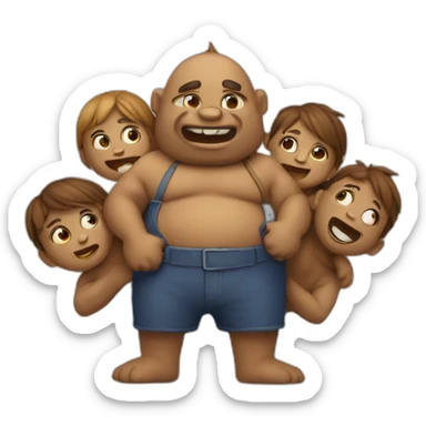 Orgre avec des enfants sticker