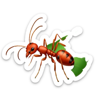 red ants on leaf sticker
