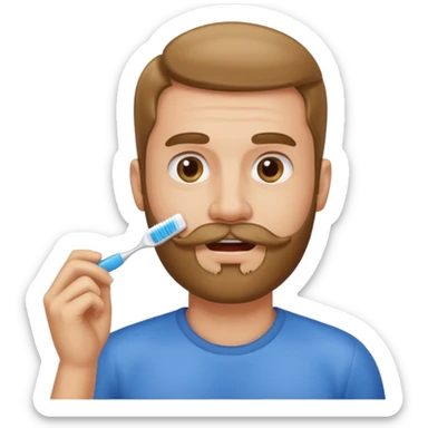 turn his beard into a tooth brush mushtache sticker