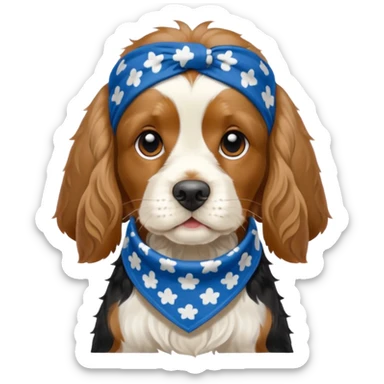 Собака породы черно-белый русский кокер спаниель в бандане Grow Street sticker