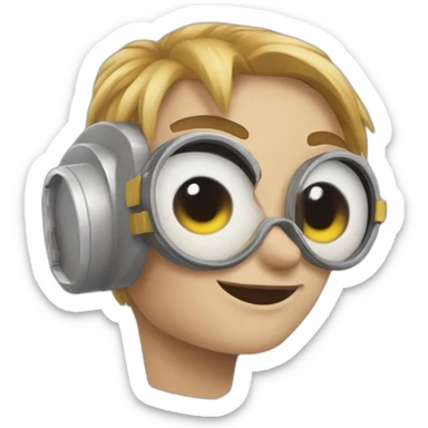 Chat et cœur a la place des yeux sticker