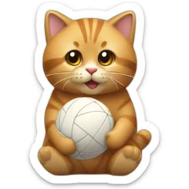 Chat qui joue avec un pelote de laine  sticker