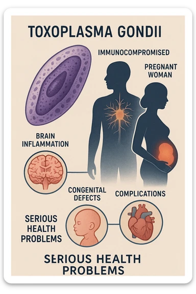 Toxoplasma gondii, infetta uomo immunodepresso e donne incinta. Causando gravi problemi sticker