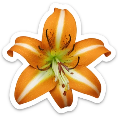 orange tiger lily sticker