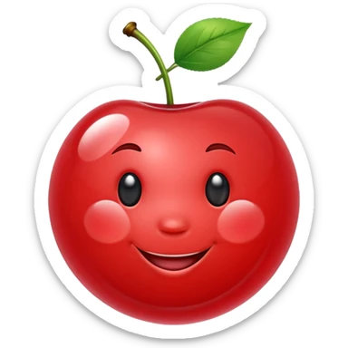 bubbles smiling cherry sticker