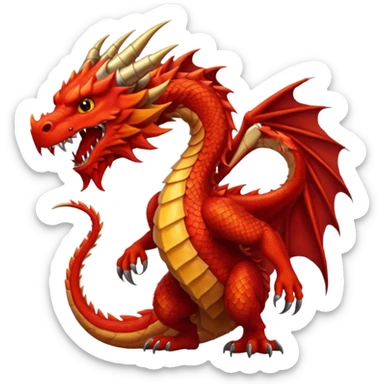 red dragon with long bearded sticker
