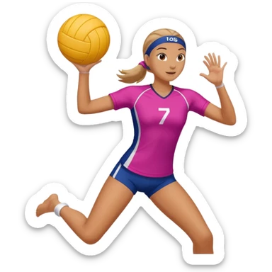 Girl playing volleyball  sticker