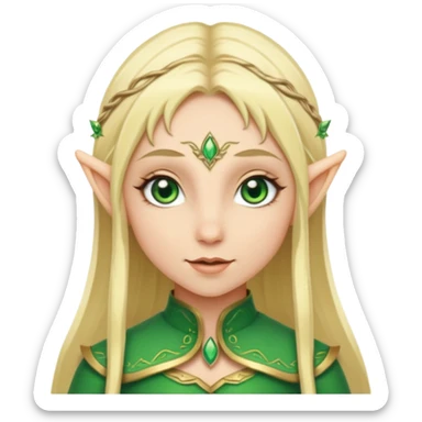 Una hermosa elfa rubia de ojos verdes sticker