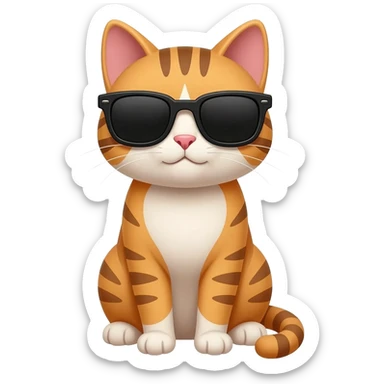 Cat wearing sunglasses sticker