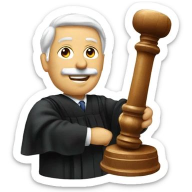 A JUDGE HOLDING A GAVEL sticker