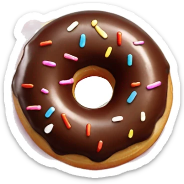 donut on ice cream sticker