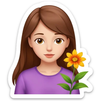 brown haired girl who smells sticker