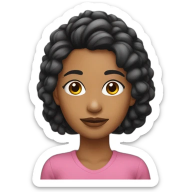 Chica blanca de pelo negro con pendiente nariz sticker