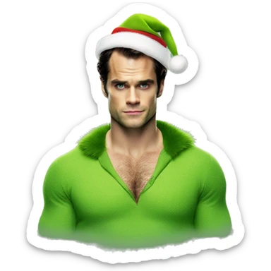 henry cavill as grinch sticker