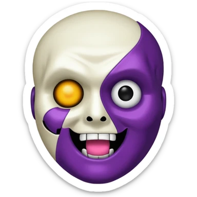 um coração roxo claro com o rosto do ghost face sticker