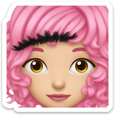 pink eyelashes  sticker