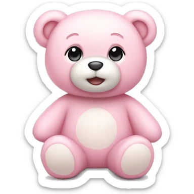 light pink super cute teddy bear sticker