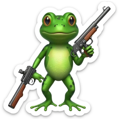 Frog with a gun sticker