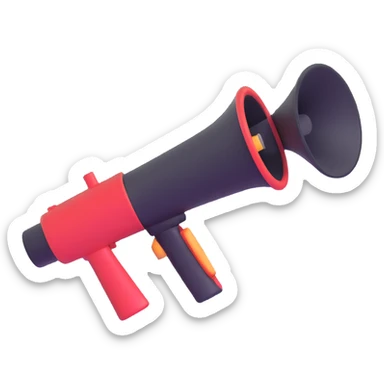 megaphone with sound waves sticker