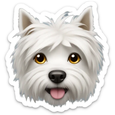 scruffy white dog sticker