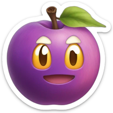 Purple poison peach pokemon sticker