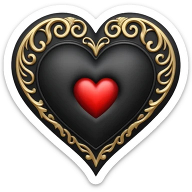 Black gothic heart sticker
