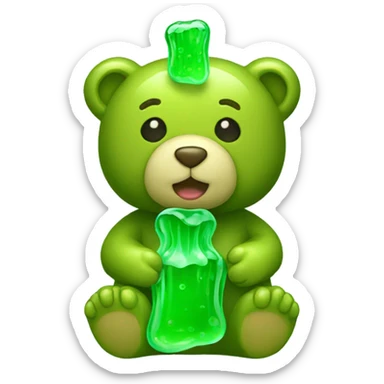 Jelly bear green sticker