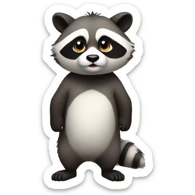 Cute raccoon-panda-hybrid full body sticker