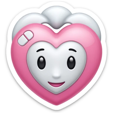 Coração rosa e branco sticker