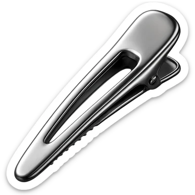 hairclip, chrome style, shiny and reflective sticker