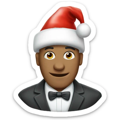 igloo xmas santa hat on bald man in formal attire sticker