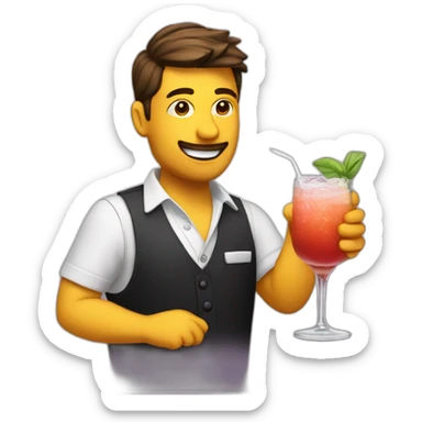 Bartender shake cocktail sticker