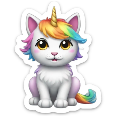 cute rainbow unicorn cat sticker