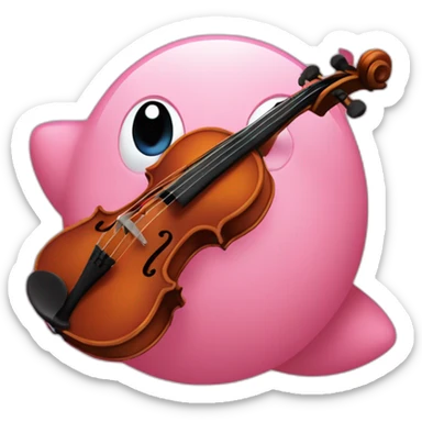 kirby plays a violin sticker