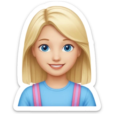 blonde hair blue eyes girl summer sticker
