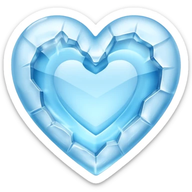 a ice blue heart carved from a glacier sticker