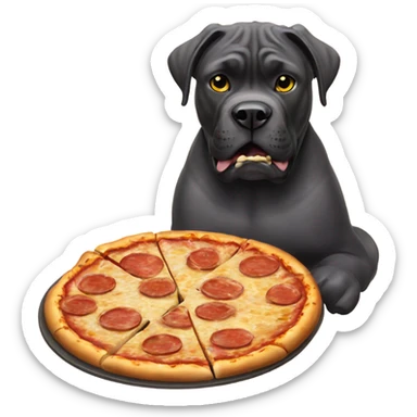 Cane corso eating pizza sticker