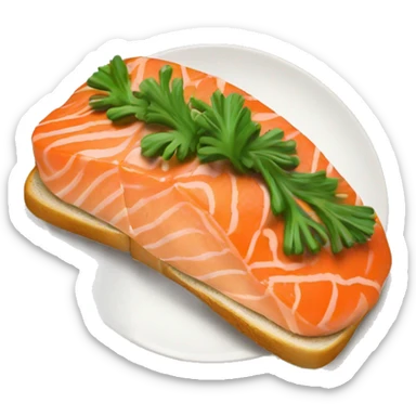 a salmon toast that eat a salmon toast sticker